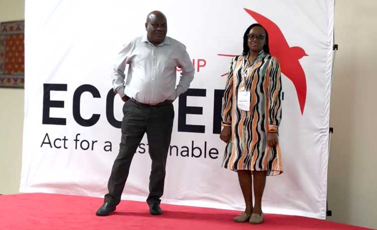 Peter Wangara and Abigail Birech at the Ecocert Certification Symposium Peter Wangara and Abigail Birech at the Ecocert Certification Symposium in Nairobi