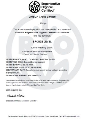 Limbua ROC Regenerative Organic Zertifikat